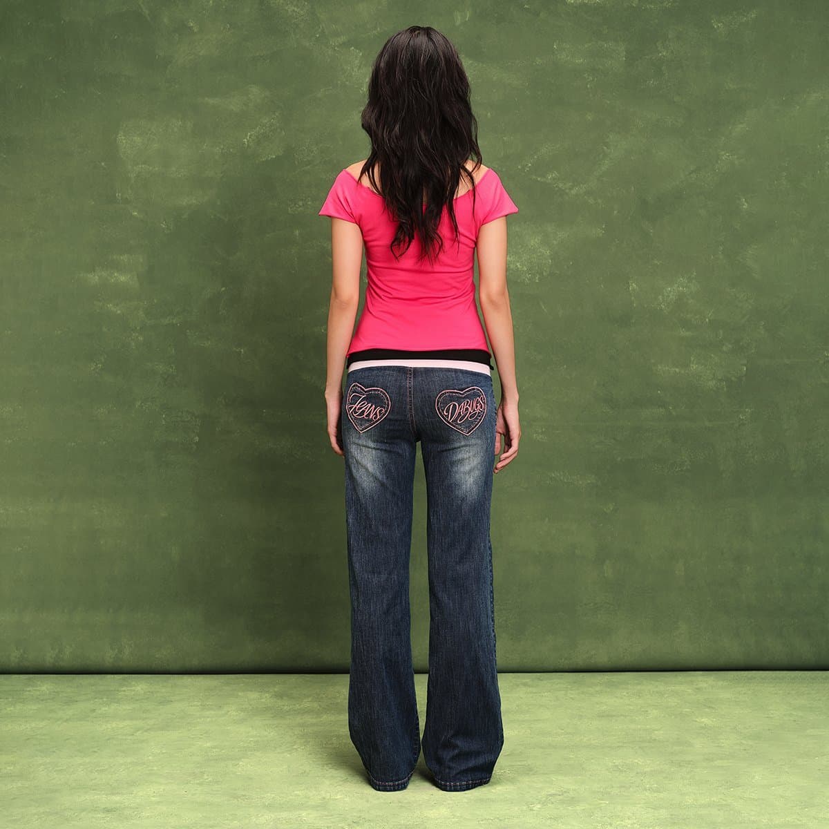 DABUGS Quần jeans ống đứng bo thun - Lollipop Jeans - QD-002