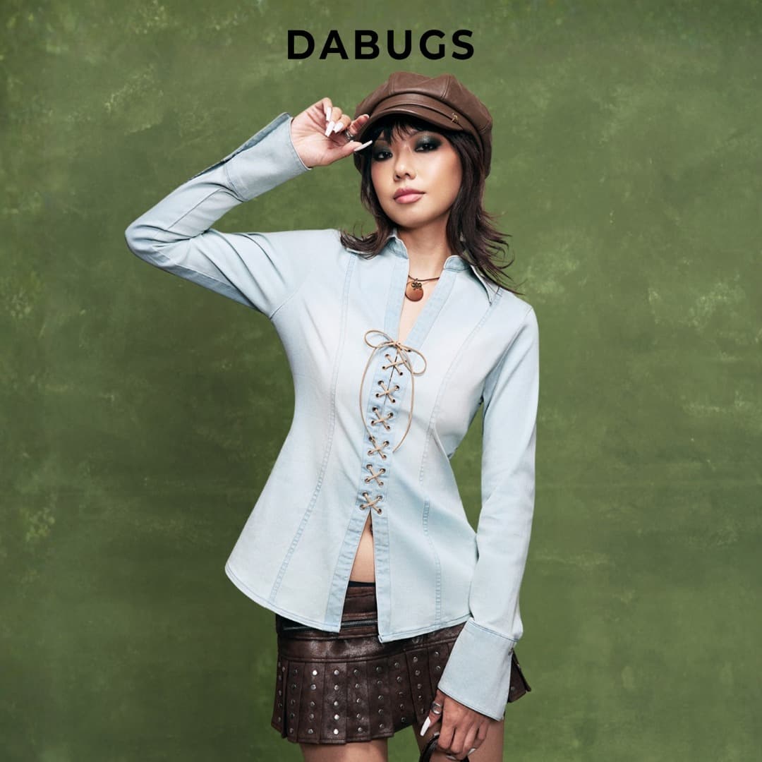 [XS-2XL] DABUGS Áo sơ mi denim đan dây co giãn - Msfortune Shirt - ASM-001