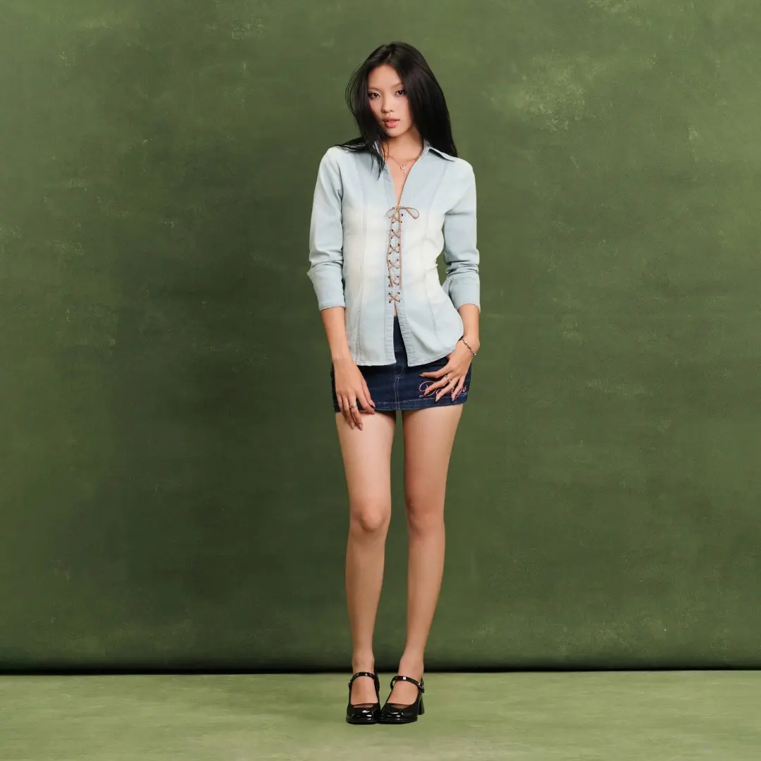 [XS-2XL] DABUGS Áo sơ mi denim đan dây co giãn - Msfortune Shirt - ASM-001