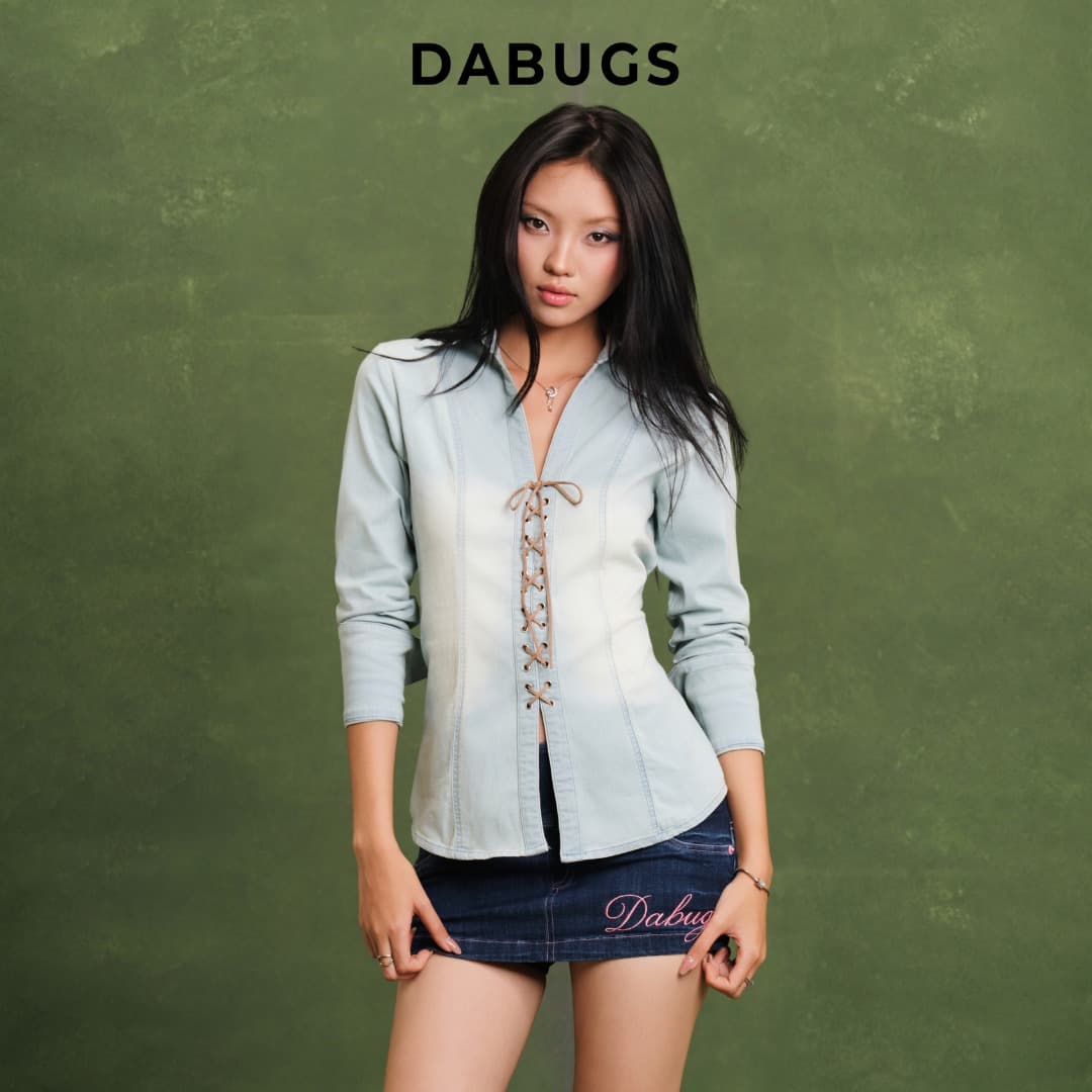 [XS-2XL] DABUGS Áo sơ mi denim đan dây co giãn - Msfortune Shirt - ASM-001