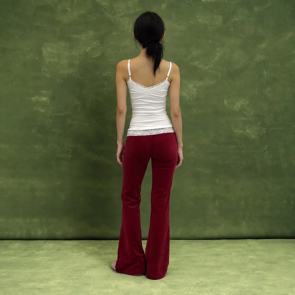 DABUGS Quần nhung ống loe cạp thấp - Girl Pants - QD-004