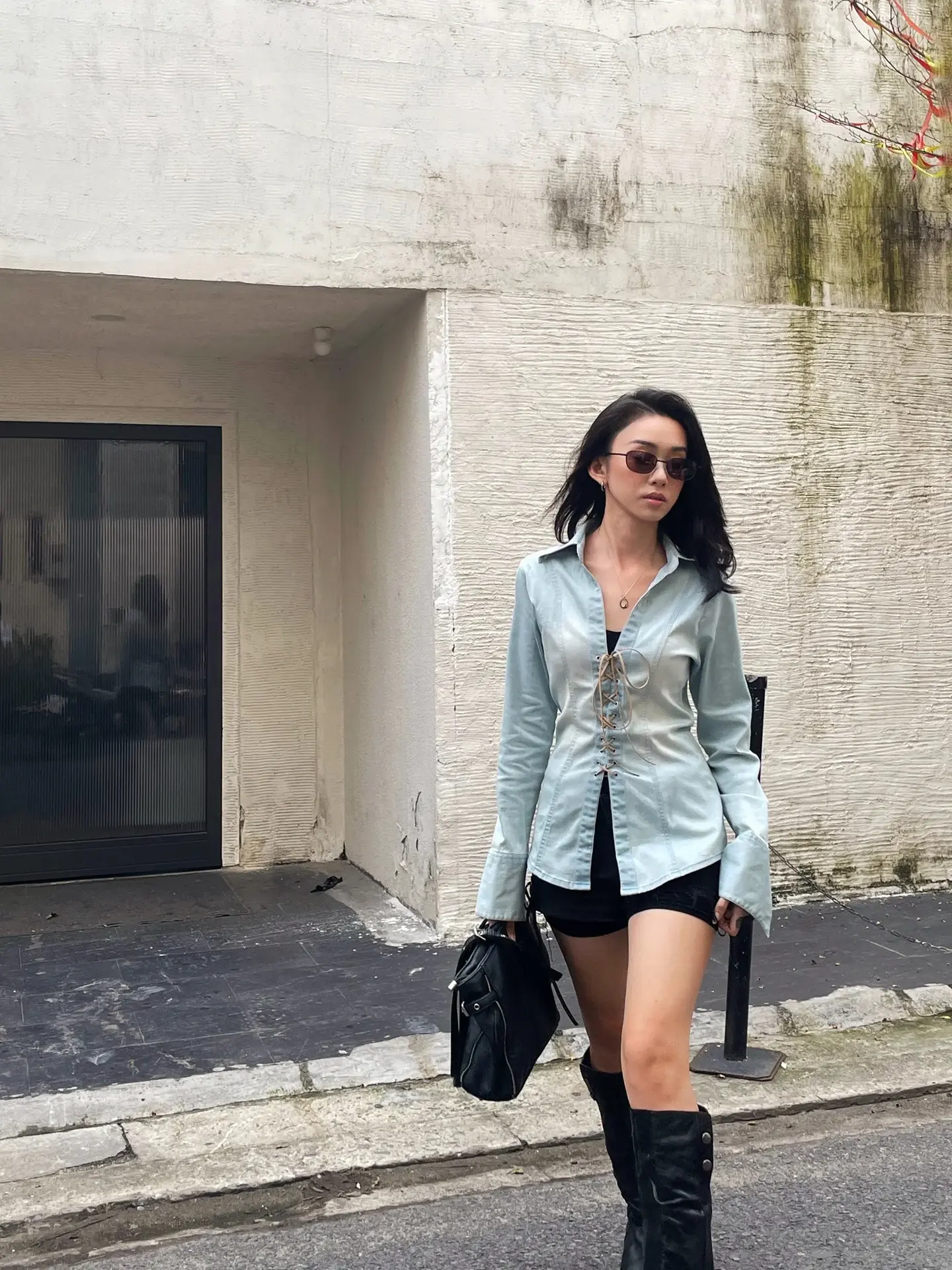 Denim check-in.