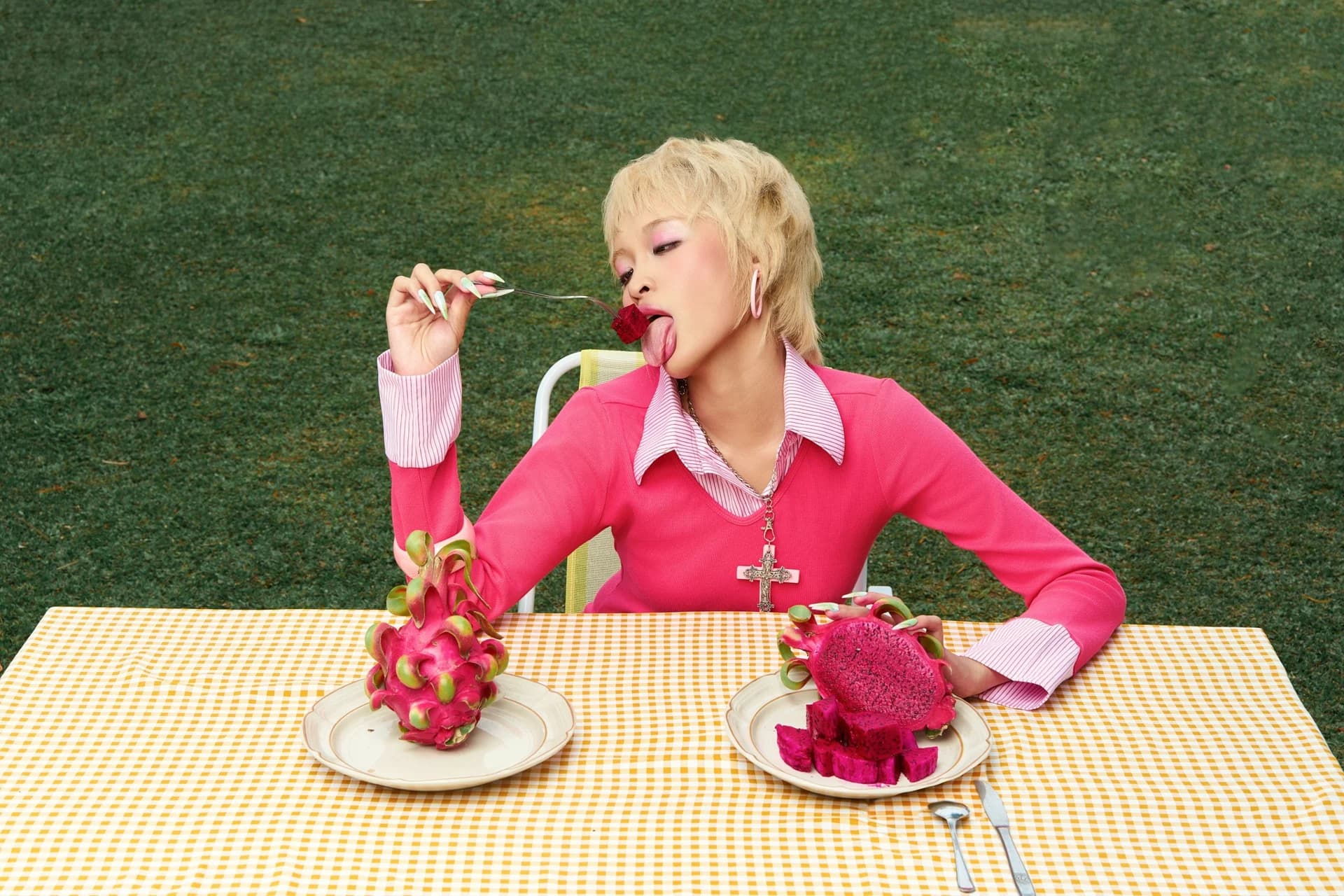 Sink your teeth into the pink.
