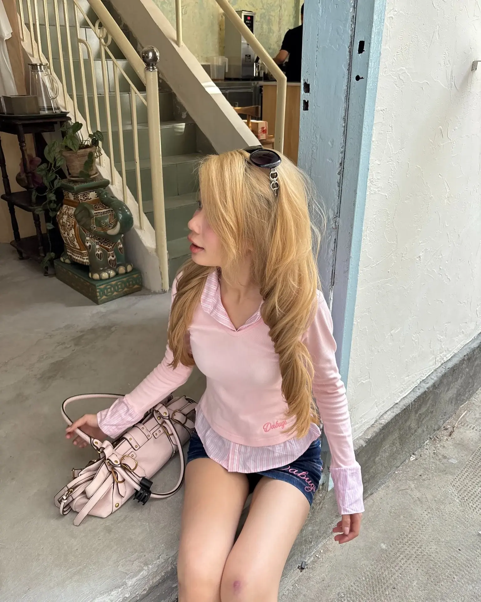 Pink, denim, done.