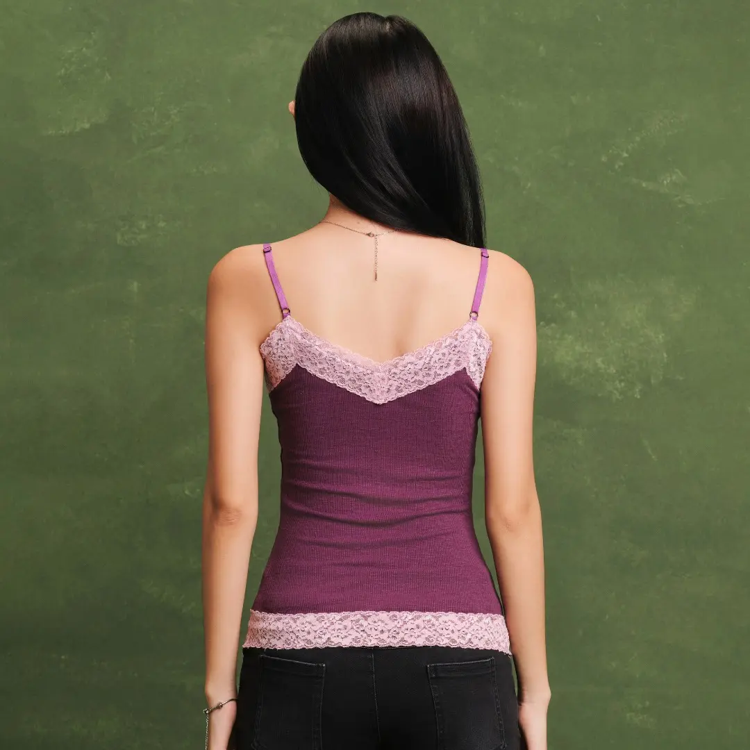 Áo dây thun gân phối ren - Mia Top - A2D-002